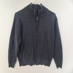 J. Crew Men's Full Zip Cardigan Sweater Merino Wool Dark Gray Size L Classic